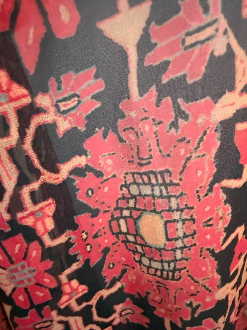Soft Surroundings Red Paisley Sheer Kimono - Picture 4 of 9